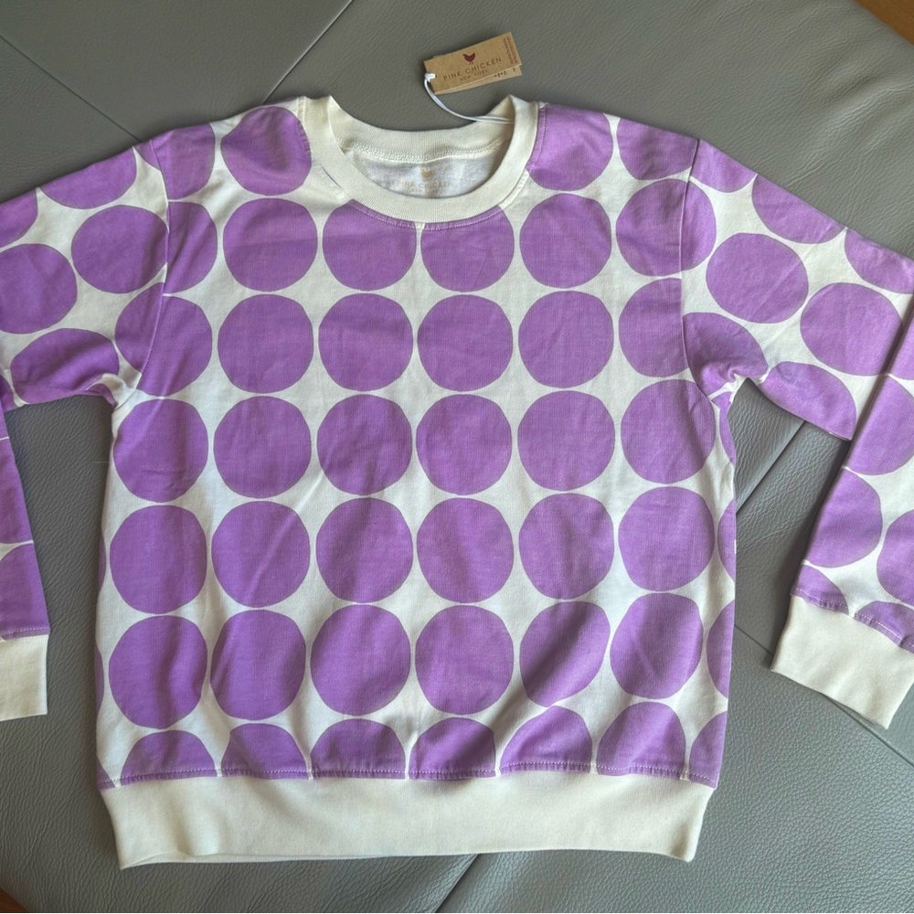 Pink Chicken Cream and Purple Dot Tee
